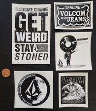 VOLCOM Surf Snowboard BMX Skateboard 5 Sticker Set Flawless NEW old stock  #51