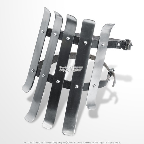 Medieval Functional Bracers Strips Armour Type C 16G Steel SCA LARP Reenactment - Picture 2 of 3