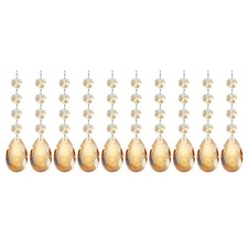 Teardrop Crystal Chandelier, 10 Pack 125mm Length Prisms Part, Gold Tone