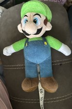 Super Mario Bros LUIGI Plush Hat with Embroidered Eyes Overalls Nintendo 9in