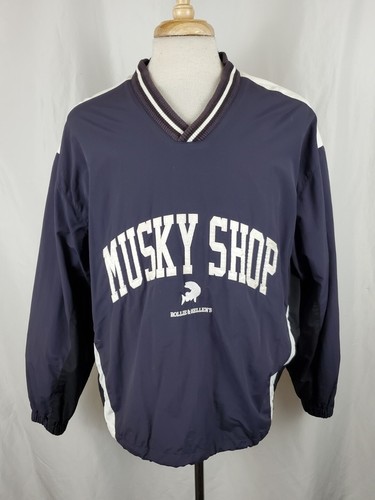 Musky Shop Pullover Jacket Windbreaker Large Lined Rollie & Helen's Minocqua, WI - Picture 2 of 10