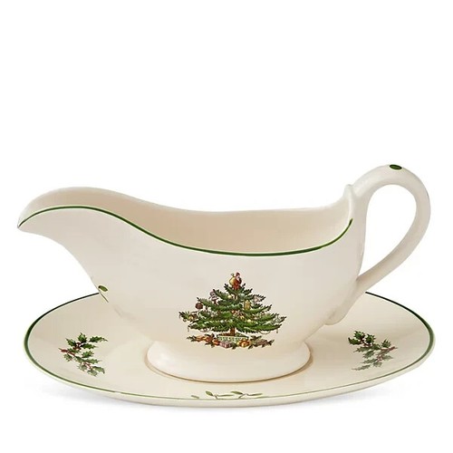 Spode Christmas Tree Gravy Boat and Stand, NIB, (CB14) - Picture 9 of 9