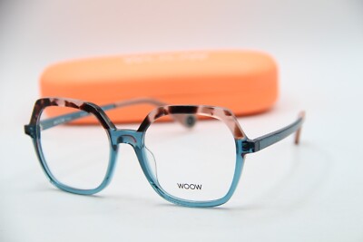 NEW LOOK UP 2 COL 6444 PINK TORT TEAL CLEAR AUTHENTIC EYEGLASSES W/CASE 52-18
