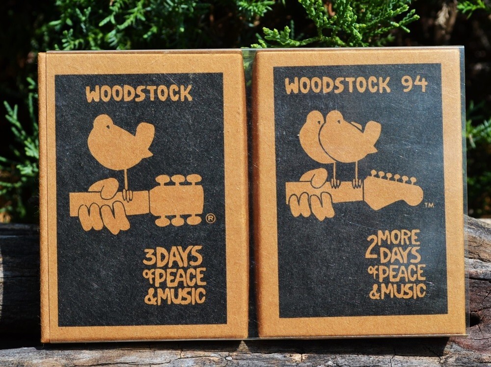 Woodstock Then & Now Zippo Lighter Set - Dove & Guitar Logo - Rare