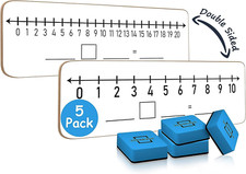 SCRIBBLEDO 5 Pack Dry Erase Number Line White Boards 4x12Inch Lapboard