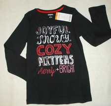 Gymboree Girl "Joyful Snowy Cozy Mittens" Long Sleeve Shirt Top Size 5 Black NWT