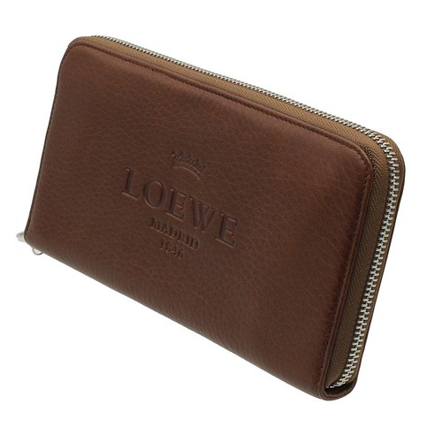 Loewe Heritage Leather Zip-around Wallet Purse Brown SHW Excellent C2758 - Picture 5 of 10