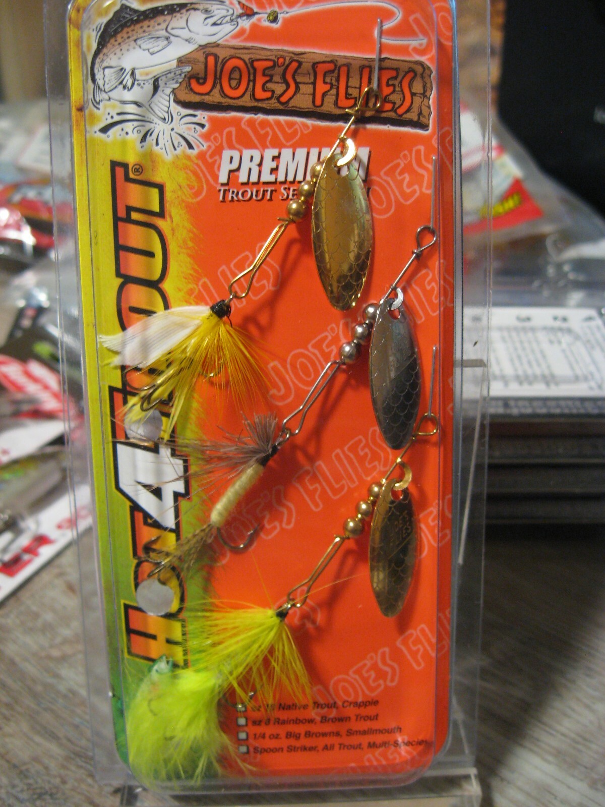 Joe's Flies Premium Trout Hot4Trout 3 Pack GRP 22 Selection Spinner Baits Size 8