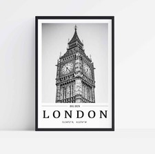 London Big Ben City Stretched Canvas or Unframed Poster Print Wall Art