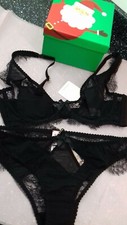REGGISENO DEANNA NERO AGENTE PROVOCATORE SCATOLA REGALO 34C o 34DD & AP 2 piccolo BREVE NUOVO CON ETICHETTE