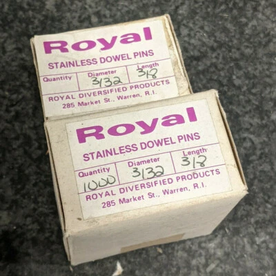 50 Pack - 3/32" x 3/16" through 1" Royal 18-8 Stainless Steel Dowel Pins USA