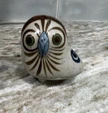 Vintage Tonala Bird Folk Art Mexican Pottery Signed