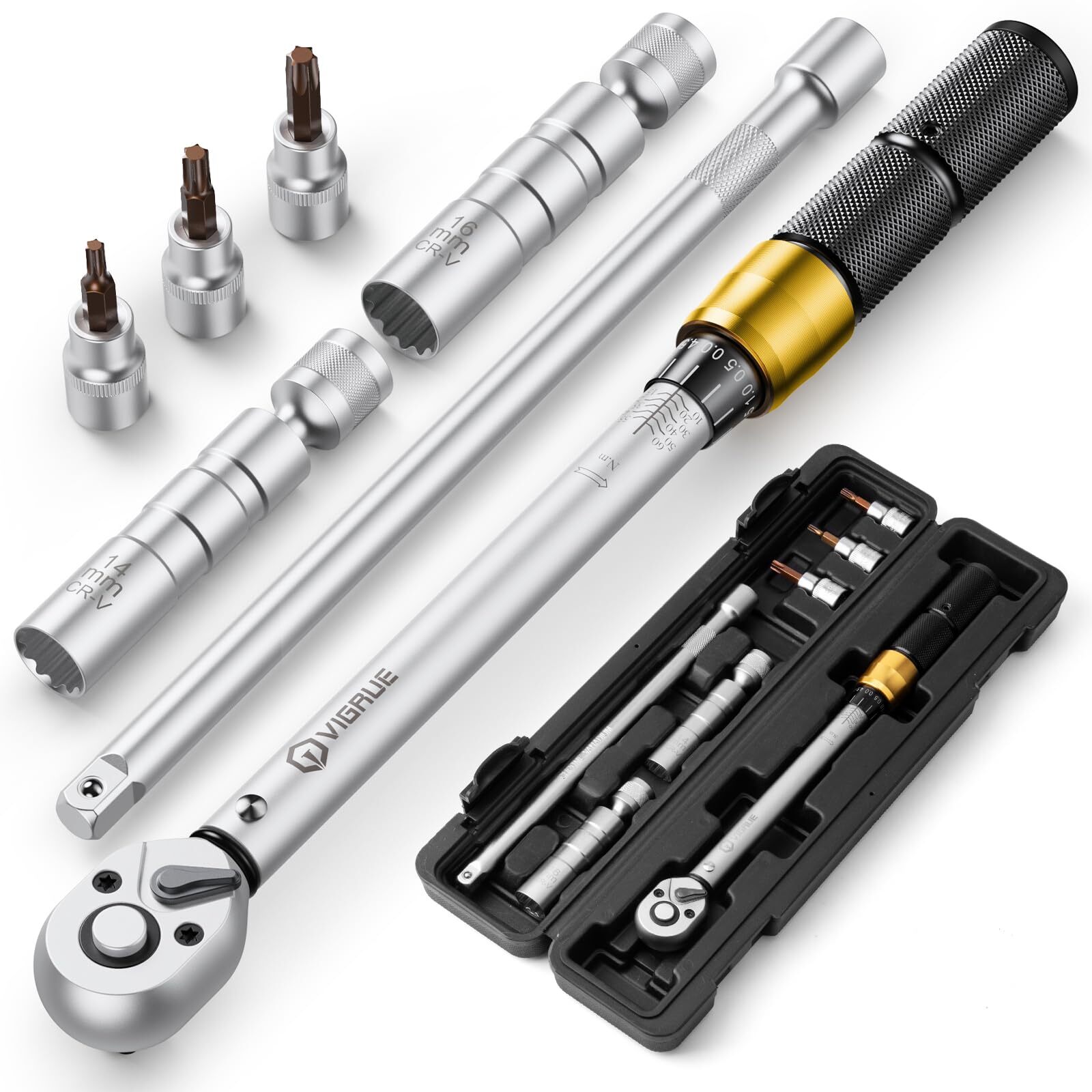 VIGRUE Chiave dinamometrica bicicletta 3/8 pollici, chiave dinamometrica (Q9e)