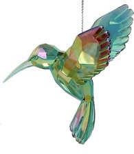 Kurt Adler Iridescent Hummingbird Acrylic Ornament Iridescent Green 3.5  Height