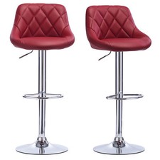 Barhocker 2er Kneipenhocker Barstuhl Kunstleder Barsessel bordeaux BH23bd-2
