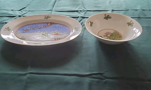 Shibata HOME FOR THE HOLIDAYS 34 Pieces Dinnerware W/RARE SERVING Platter & Bowl