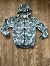 RARE Krispy Kreme Limited Edition Hoodie Green Camouflage Zip Up Jacket Size S