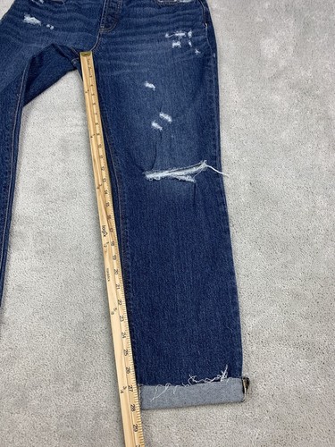 Jeans donna Old Navy vita alta slouchy taglio dritto effetto invecchiato blu taglia 6 - Foto 7 di 11