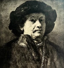 Rembrandt 1944 Van Rijn Self Portrait Gravure Style Phaidon Print DWU10