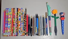 Vintage USA Wood Pencils Mechanical Pencils & Ball Pens Signed Lot (Read)