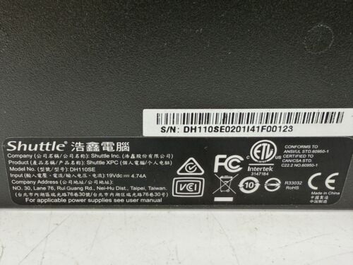Shuttle XPC DH110SE Pentium G4600 8GB DDR4 NO OS/SSD/AC PARTS - Picture 9 of 9