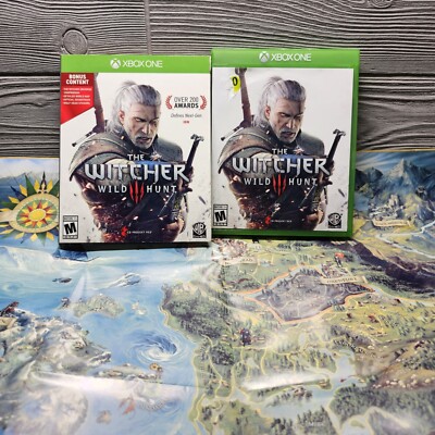 Witcher 3: Wild Hunt Microsoft Xbox One, 2015) with Slip Cover And Map