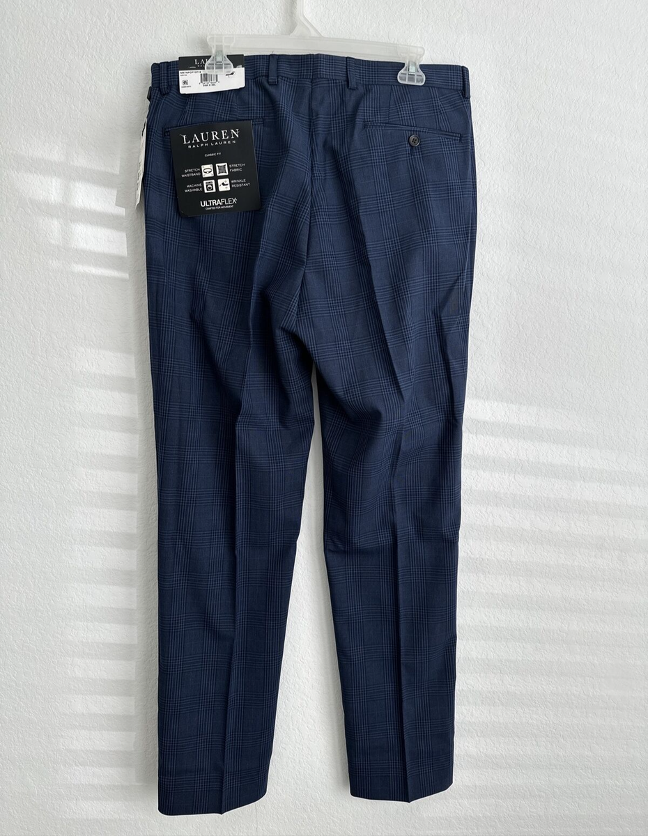 lauren by ralph lauren norton classic fit stretch dress pants $95 Ralph Lauren Men's Gray Classic-Fit Norton Stretch Dress Pants Size 34W 30L