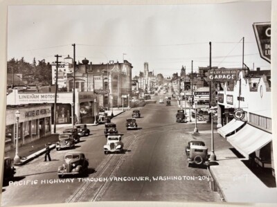 Pacific Coast Hwy Vancouver Washington 1930s Cars Auto Shops Photograph  