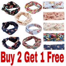 Floral Twist Bandana Headband Stretch Girls Turban Sport Hairband