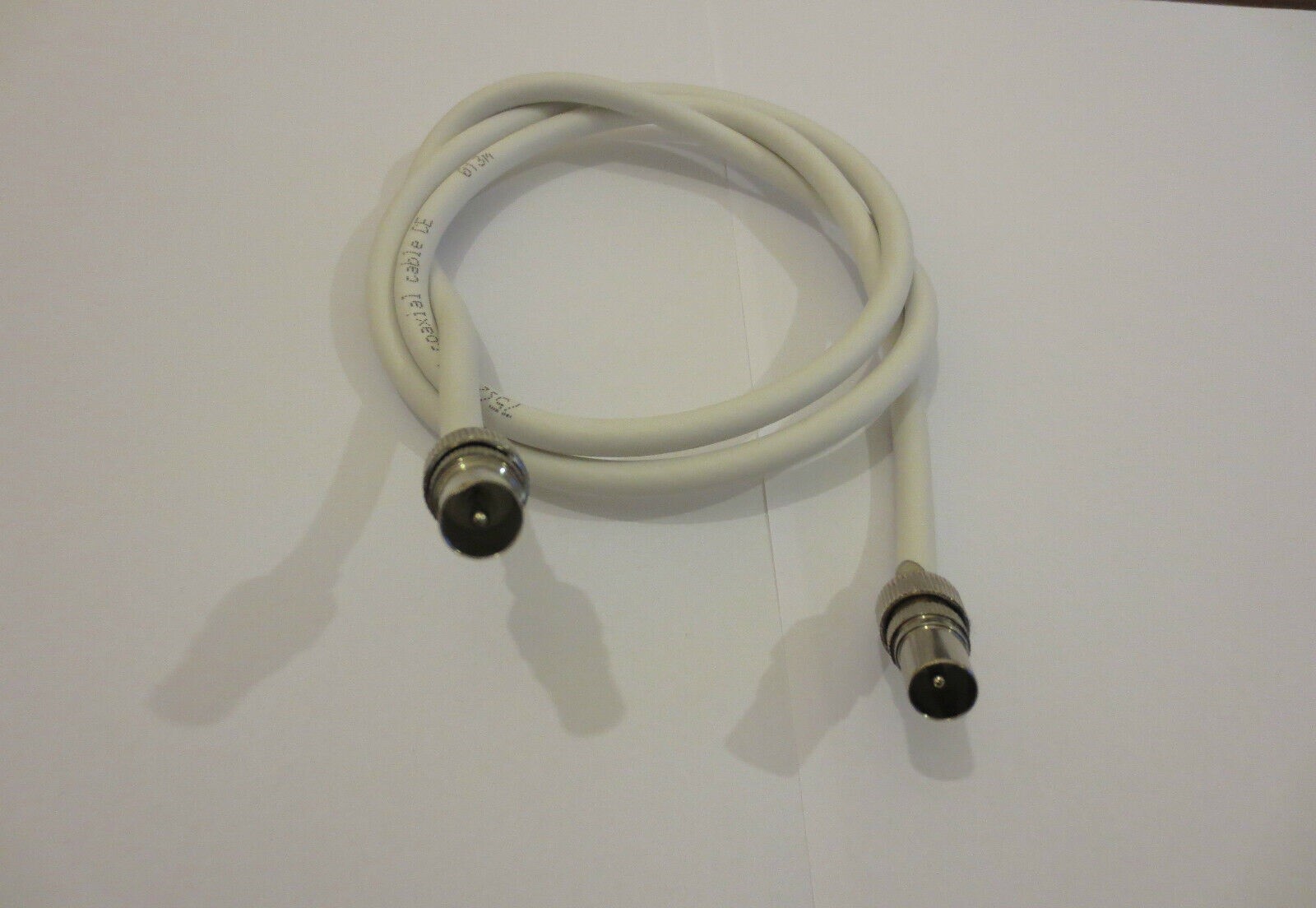 13 meter white TV Ariel Lead from wall socket to TV, Ariel Cable RF