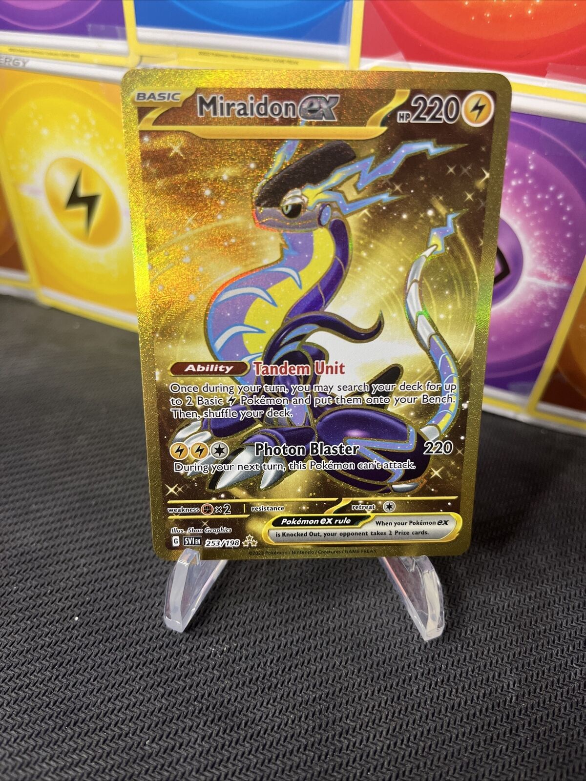 Miraidon EX 253/198 Full Art Gold Secret Rare Card Pokémon Scarlet & Violet  - NM