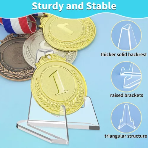20/40Pcs Clear Acrylic Trading Card Stands for Coins Sports Cards Display Holder - Picture 3 of 8
