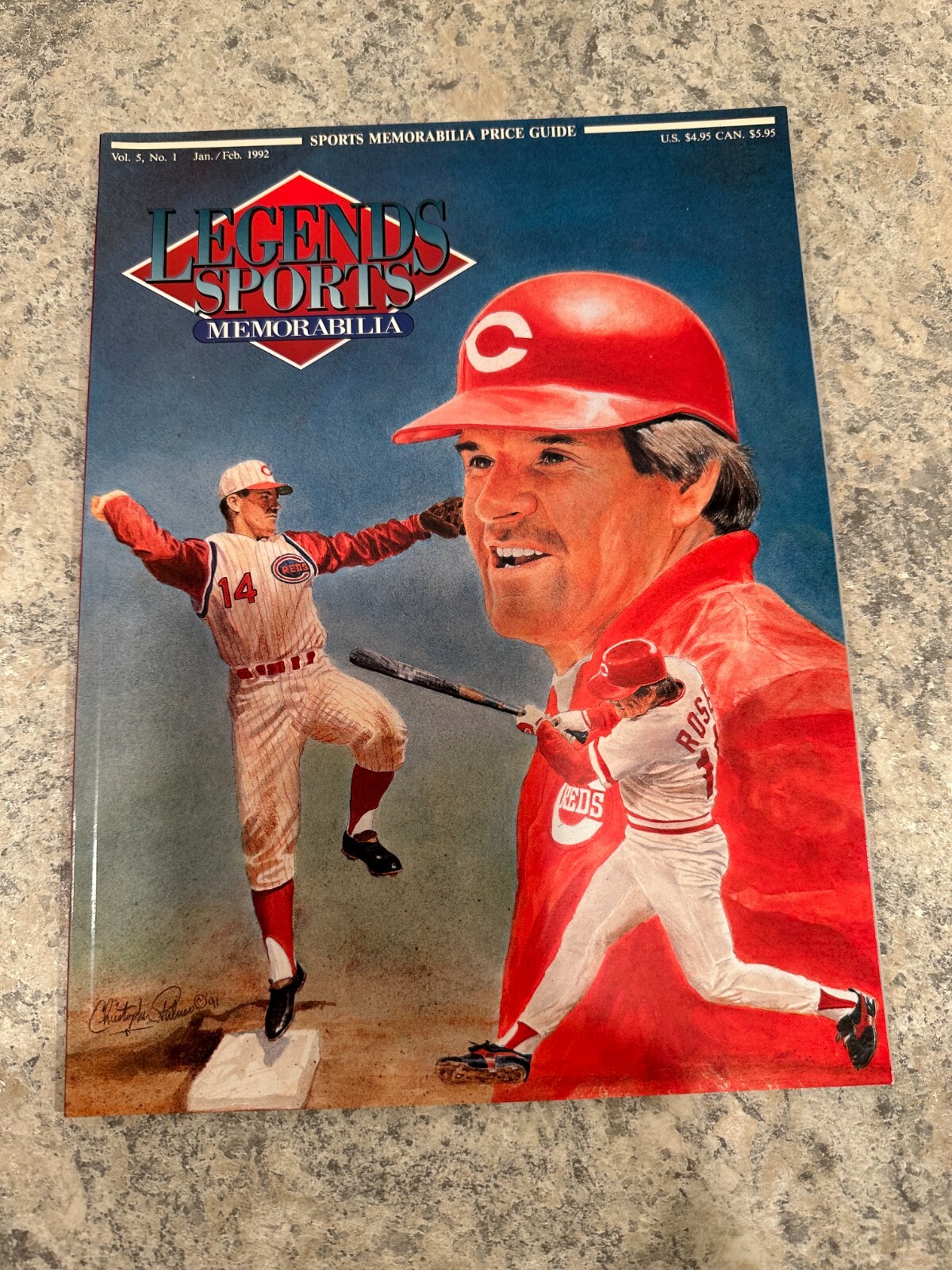 Legends Sports Memorabilia Jan Feb 1992 Pete Rose Cincinnati Reds Issue
