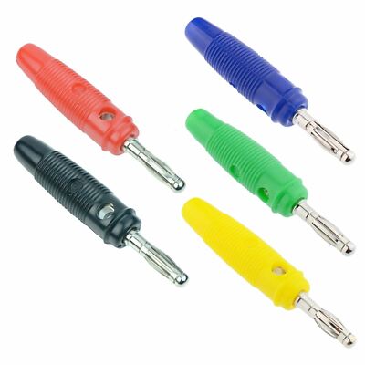 Check Plug Connectors 4mm Black Red Blue Green Yellow Banana Test Plug Connector 10A 60VDC ...