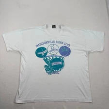 Vintage Lions Club Shirt XXL White Short Sleeve Basketball Madisonville TN USA