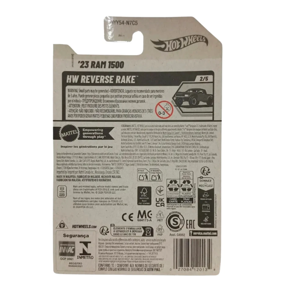 Camión 4x4 Hot Wheels 23 RAM 1500 negro #96 Mainline 2025 estuche D (en stock) nuevo Foto 4 de 4