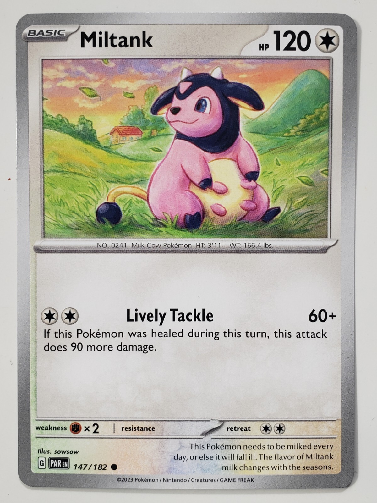 Miltank 147/182 NM / M - Paradox Rift Pokemon Card - Sowsow Art