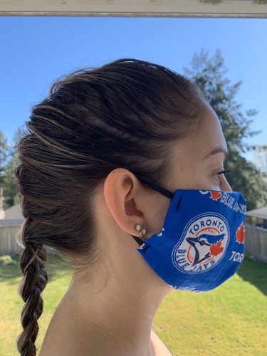TORONTO BLUE JAYS Handmade 100% Cotton Fabric Face Mask CRP NURSE DOCTOR EMT AED - Picture 2 of 5