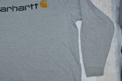 Carhartt Emea Mens T-Shirt Size 3XL Tall Original Fit Gray Core Logo Long Sleeve - Picture 4 of 12