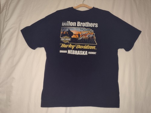Harley Davidson Men's T-Shirt XL Black Dillon Brothers Omaha 2017 - Picture 9 of 10