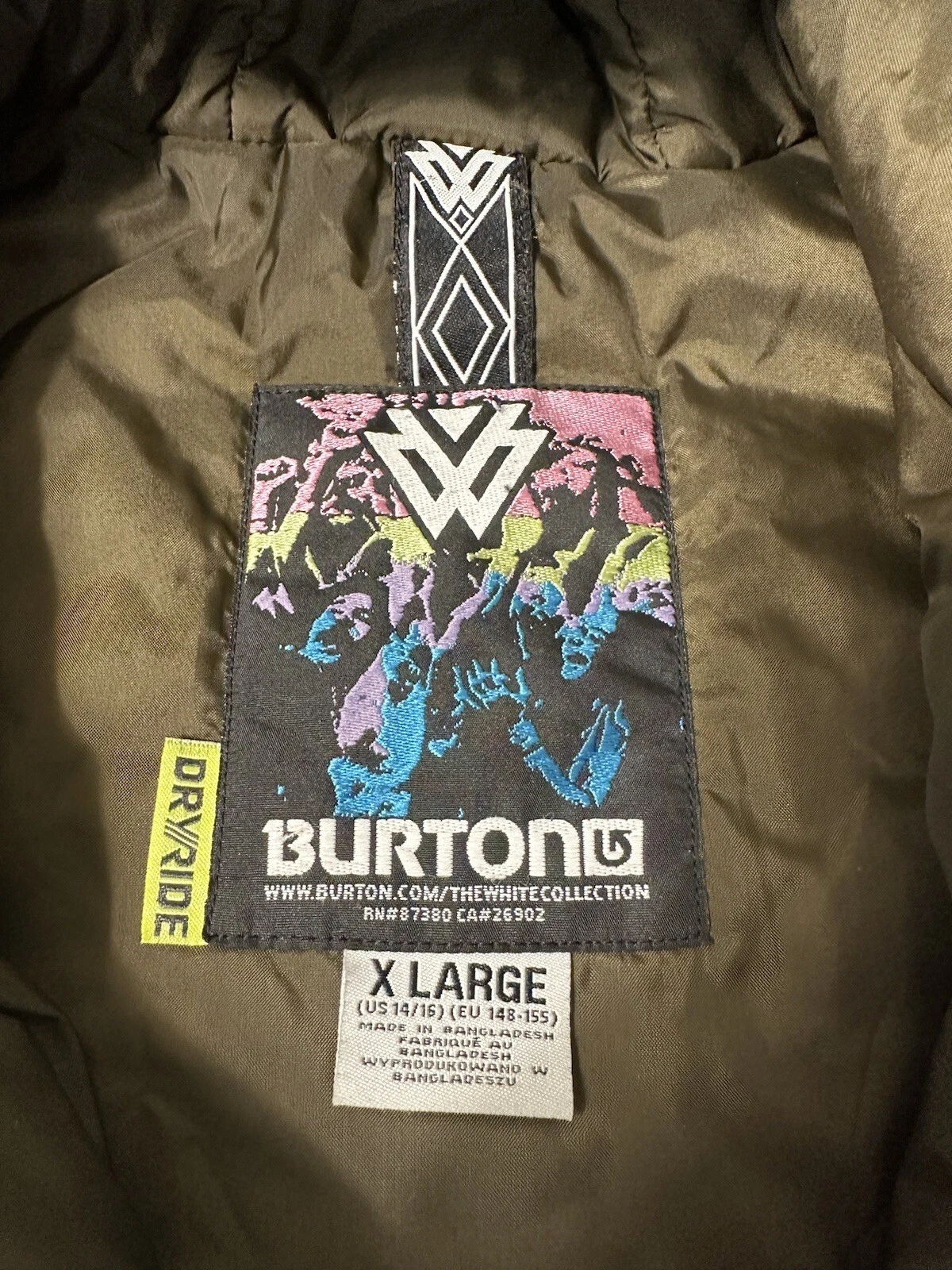 burton dryride hooded coat jacket