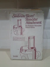 VINTAGE SUNBEAM MIXMASTER DELUXE MIXER SLICER SHREDDER ATTACHMENT 94480 NIB 
