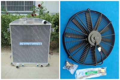 Alu Radiator+Fan For 28-29 Walker B-C-487-1 Cobra Ford Model A for Ford Engine