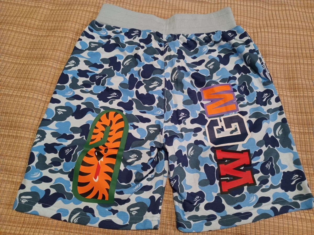 BAPE Shark Shorts ABC Blue Camo - LARGE A Bathing Ape 100 BAPE Shark Shorts ABC Blue Camo - LARGE A Bathing Ape 100
