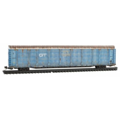 N Scale Micro-Trains GTW 89' Tri-Level Closed Autorack Weathered MTL #111 44 430