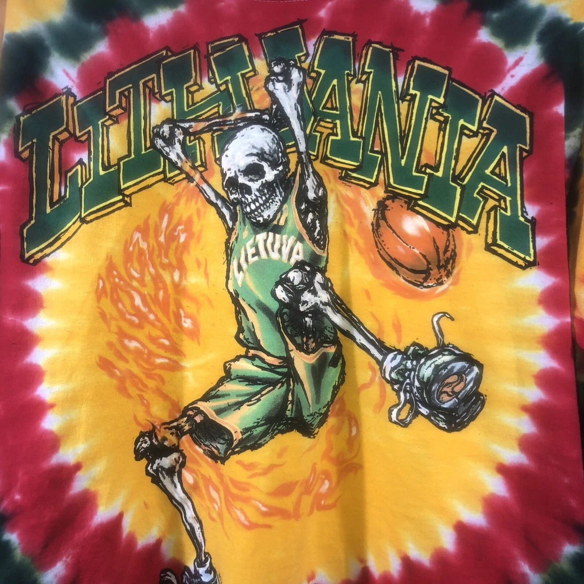 Grateful Dead Liquid Blue 1996 Lithuania basketball longsleeve tie