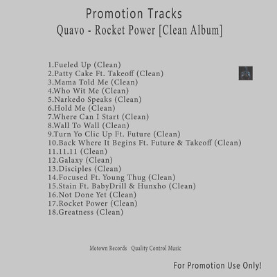 Rap/Hip-Hop.. White CD. Quavo - Rocket Power [Clean Album]