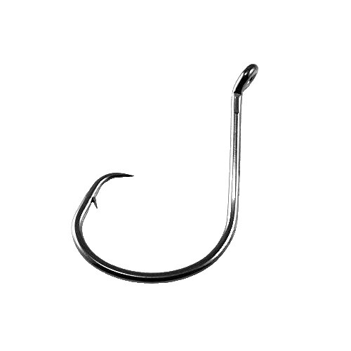 Gamakatsu Octopus Circle Hook – Size 4/0, Non-Offset, Barbless, Upturned Eye, Black Finish (Pack Of 6)