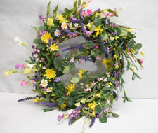 Artificial Daisy Flower Wreath 23.6" Artificial Lavender Spring Home Decor