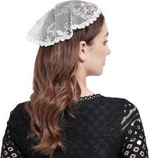 Church Veils Headcovering Embroidery Catholic Lace Mantilla Chapel Veil Y011